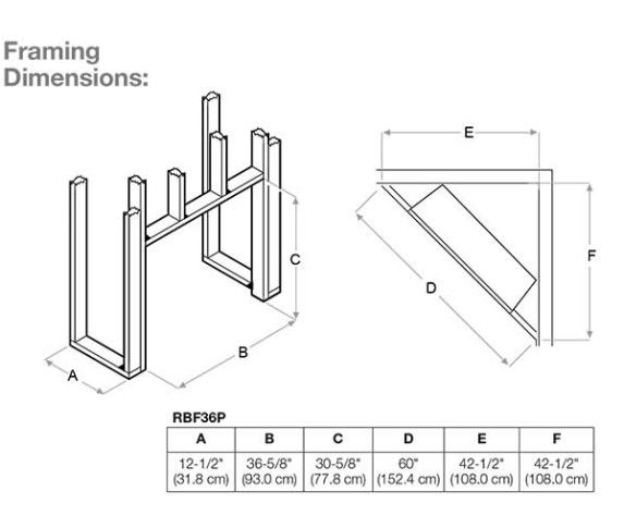 Dimplex Revillusion 36-inch Portrait Built-in Firebox with Glass Pane and Plug Kit (RBF36P-FG)