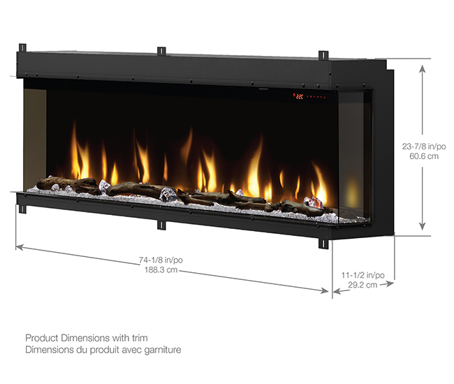 Dimplex IgniteXL Bold Built-In 74-inch Linear Electric Fireplace Dimplex IgniteXL Bold Built-In 74-inch Linear Electric Fireplace