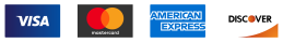 credit cards that we accept, which includes visa, mastercard, american express and discover.