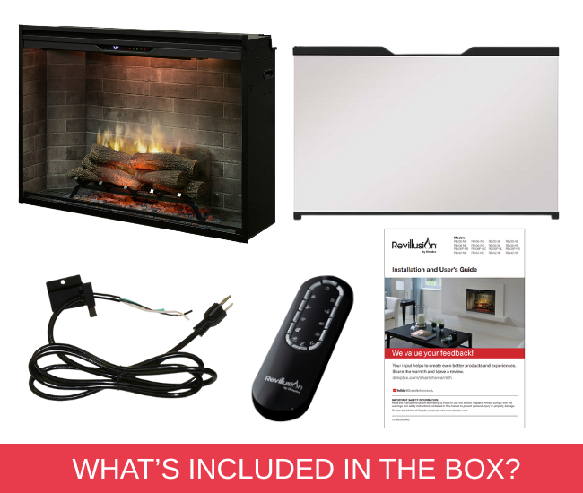 Dimplex Revillusion 36-inch Neutral Brick Built-In Firebox, Portrait