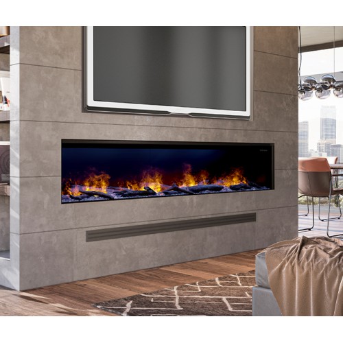 【天然石】ファイヤークォーツ＆水晶 ポイント7本セット LEDライト台座付き Dimplex Opti-Myst 86-inch Linear Built-In Electric Fireplace