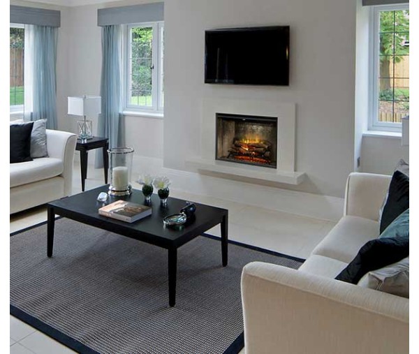 Dimplex Revillusion 36-inch Built-In Firebox with Glass Pane and Plug Kit, Weathered Concrete (RBF36WC-FG)