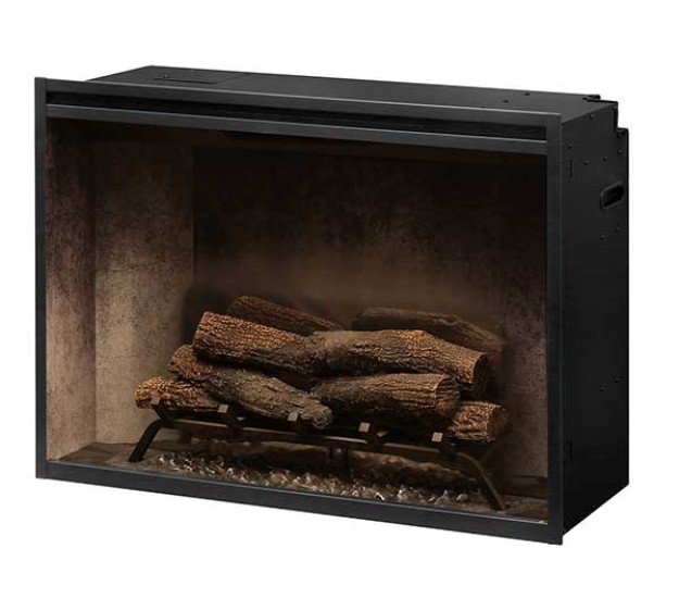 Dimplex Revillusion 36-inch Built-in Firebox with Glass Pane and Plug Kit, Weathered Concrete (RBF36WCG)