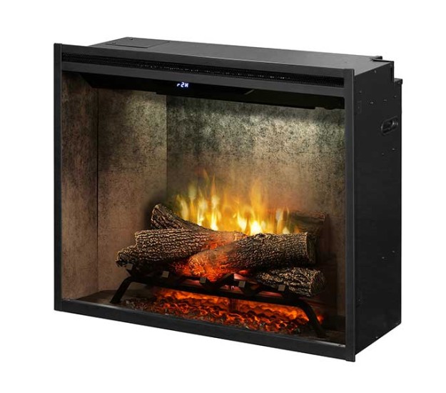 Dimplex Revillusion 42-inch Built-in Firebox with Glass Pane and Plug Kit, Weathered Concrete (RBF42WCG)